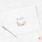 Romantische Waterverf bloemen Dank u Sticker (Envelop)