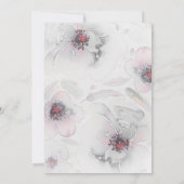 Romantische Waterverf Bloemen Grijze en Roze bruil Kaart (Achterkant)