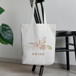 Romantische Waterverf Bloemen Huwelijk voor Bruid Tote Bag