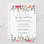 Romantische Waterverf Bloemen Huwelijksuitnodiging Kaart (Achterkant)