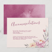 Romantische waterverf bloemen informatiekaartje (Voorkant / Achterkant)