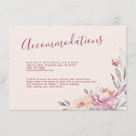 Romantische waterverf bloemen informatiekaartje