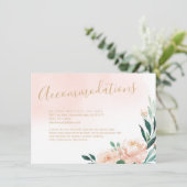 Romantische waterverf bloemen informatiekaartje (Staand voorkant)