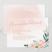 Romantische waterverf bloemen informatiekaartje (Voorkant / Achterkant)