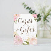 Romantische Waterverf Bloemen Kaarten en cadeautje (Staand voorkant)