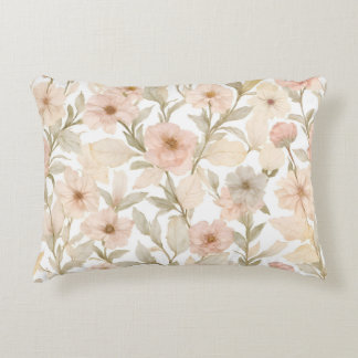 Romantische Waterverf Bloemen Naadloos Patroon in  Accent Kussen