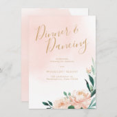 Romantische waterverf bloemen ontvangst kaart (Voorkant / Achterkant)