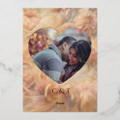 Romantische Waterverf Bloemen Parels Veren Trouwen Folie Uitnodiging (Achterkant)