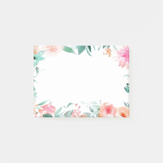 romantische waterverf bloemen post-it® notes (Voorkant)