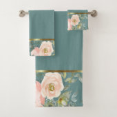 Romantische Waterverf Bloemen Rozen Bad Handdoek (Insitu)