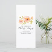 Romantische waterverf Bloemen Trouwprogramma's Programmakaart (Staand voorkant)