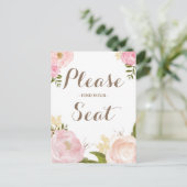 Romantische Waterverf bloemen Zoek je stoel Briefkaart (Staand voorkant)