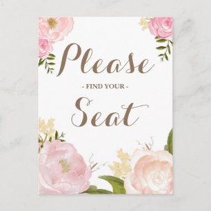 Romantische Waterverf bloemen Zoek je stoel Briefkaart