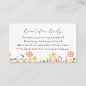 Romantische Waterverf Bloemenboeken voor Baby Informatiekaartje (Voorkant)