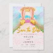Romantische Waterverf Bloemenboog Save the Date (Voorkant)