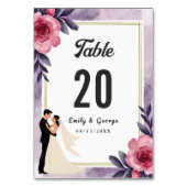 Romantische Waterverf Bloemenbruid en bruidegom br Kaart (Achterkant)