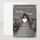 Romantische Waterverf Bloemenbruiloft Uitnodiging" Kaart (Voorkant / Achterkant)