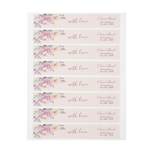 Romantische waterverf bloementeelt (Vel)