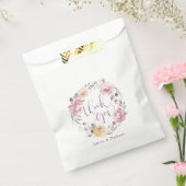 Romantische waterverf bloementeelt bedankzakje (Gezegeld)