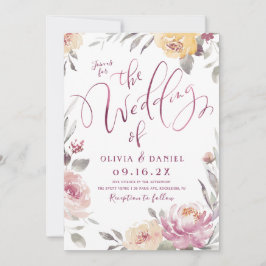 Romantische waterverf bloementeelt kaart