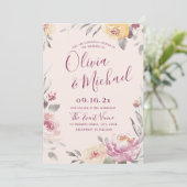 Romantische waterverf bloementeelt kaart (Staand voorkant)