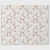 Romantische Waterverf bloementuin en vlinders Cadeaupapier (Vlak)