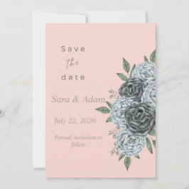 Romantische Waterverf Bloemige Bewaar de Datum  Save The Date
