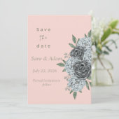 Romantische Waterverf Bloemige Bewaar de Datum Save The Date (Staand voorkant)