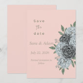 Romantische Waterverf Bloemige Bewaar de Datum Save The Date (Voorkant / Achterkant)