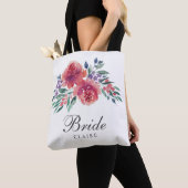 Romantische waterverf bloemige bruid tote bag (Dichtbij)