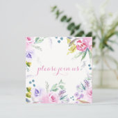 Romantische Waterverf Bloesem Bloesem Receptie Kaart (Staand voorkant)