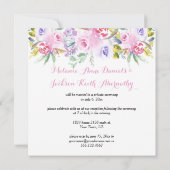 Romantische Waterverf Bloesem Bloesem Receptie Kaart (Achterkant)