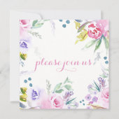 Romantische Waterverf Bloesem Bloesem Receptie Kaart (Voorkant)