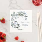 Romantische Waterverf Blue Floral Vrijgezellenfees Servet (Insitu)