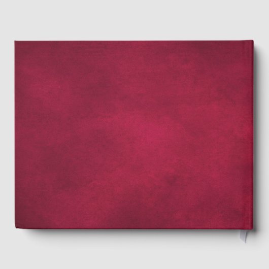 Romantische waterverf bordeauxrood blozende roos b gastenboek (Achterkant)