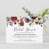 Romantische waterverf bordeauxrood blozende roos b kaart (Staand voorkant)