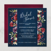 Romantische waterverf bordeauxrood marine roos blo kaart (Voorkant / Achterkant)