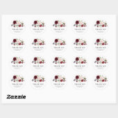 Romantische waterverf bordeauxrood roze roos bloem ronde sticker (Vel)
