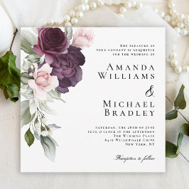 Romantische Waterverf Botanisch huwelijk Kaart