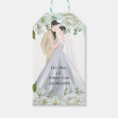 Romantische Waterverf Bruiloft Cadeaulabel (Voorkant)