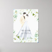 Romantische Waterverf Bruiloft Canvas Afdruk (Voorkant)
