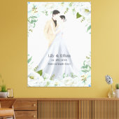 Romantische Waterverf Bruiloft Canvas Afdruk (Insitu (Woonkamer))