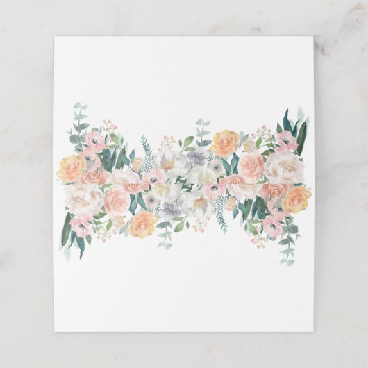 Romantische Waterverf bruiloft gevouwen plaats kaa Plaatskaartje (Buitenkant ongevouwen)