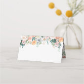 Romantische Waterverf bruiloft gevouwen plaats kaa Plaatskaartje (Achterkant)