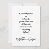 Romantische waterverf bruiloft hart bedankkaart (Achterkant)