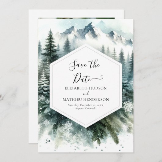 Romantische Waterverf bruiloft Save The Date (Voorkant / Achterkant)