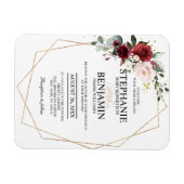 Romantische Waterverf Burgundy Floral Geometric Magneet (Horizontaal)