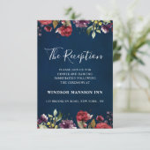 Romantische Waterverf Burgundy Red Bavy Roos Flora Kaart (Staand voorkant)