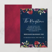 Romantische Waterverf Burgundy Red Bavy Roos Flora Kaart (Voorkant / Achterkant)