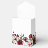 Romantische Waterverf Burgundy Red Blush Roos Flor Bedankdoosjes (Geopend)